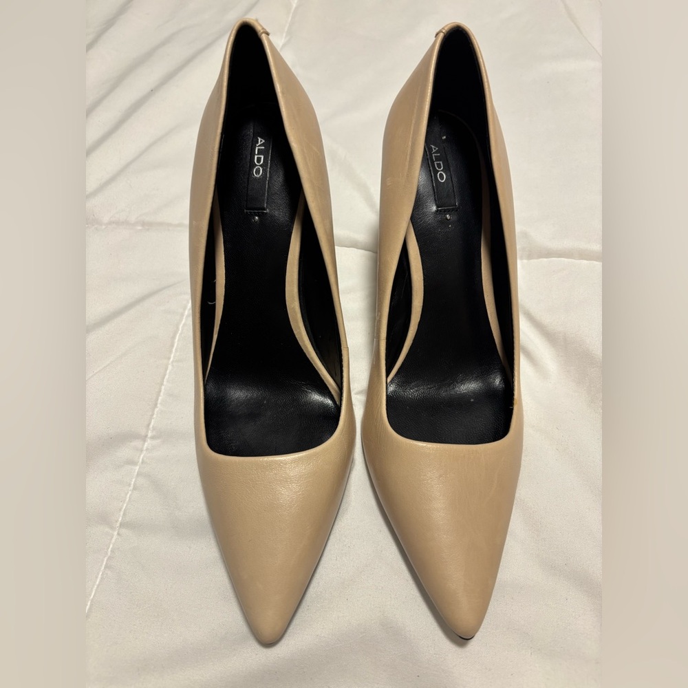 Aldo Women's Beige Leather Stiletto Heels